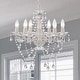 preview thumbnail 1 of 7, White Chandelier with Clear Crystals 6-Light Modern Crystal Chandelier