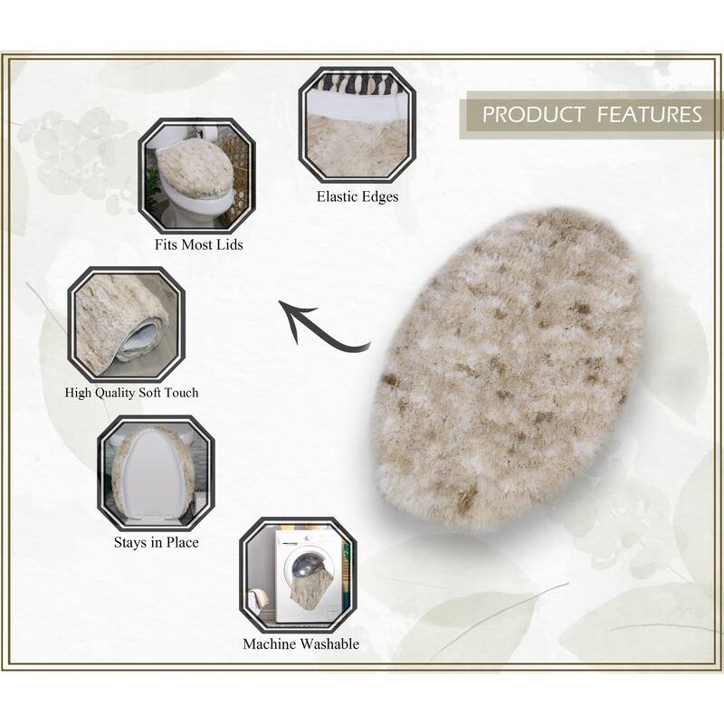 Home Weavers Cloud Comfort 100% Microfiber Bathroom Rug Non Slip Bath & Water Absorbent Soft Bath Mat 4 PC Set