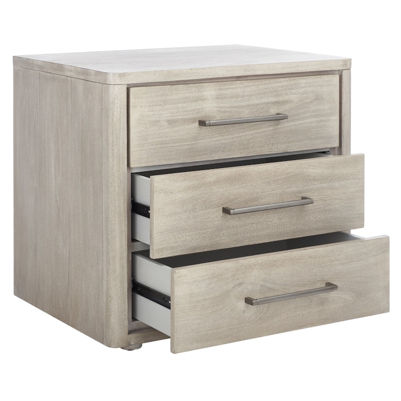 SAFAVIEH Couture Rolfke 3-Drawer Wood Nightstand