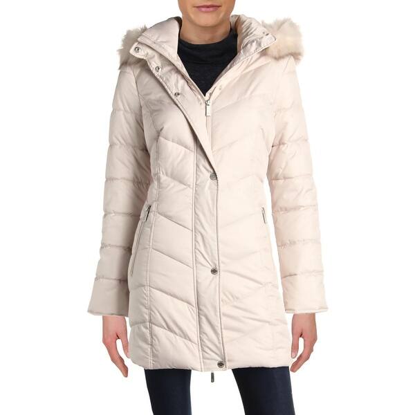 Shop Kenneth Cole New York Womens Puffer Coat Winter Faux Fur Overstock 29213880