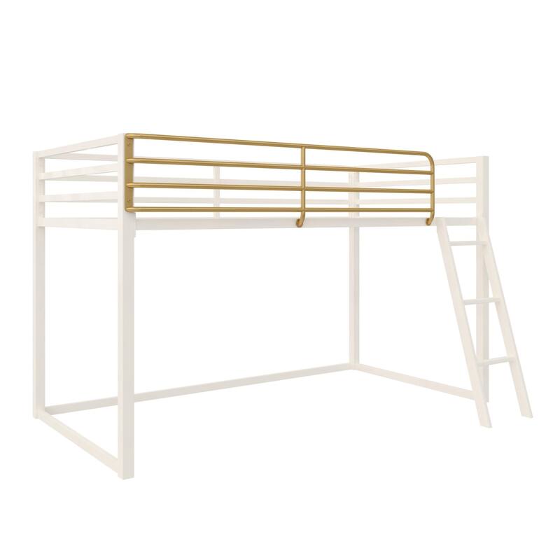 Little Seeds Monarch Hill Haven Twin Size Metal Junior Loft Bed - White