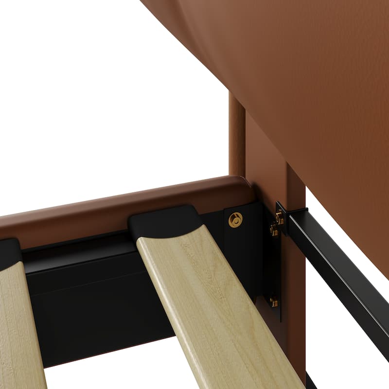 Calka Luxury Upholstered PU Leather Bed by Christopher Knight Home