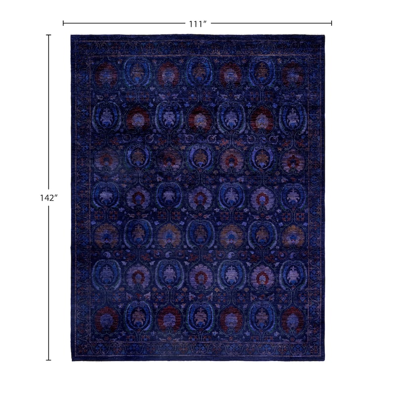 Overdyed One-of-a-Kind Hand-Knotted Area Rug - Navy - 9' 3" x 11' 10"