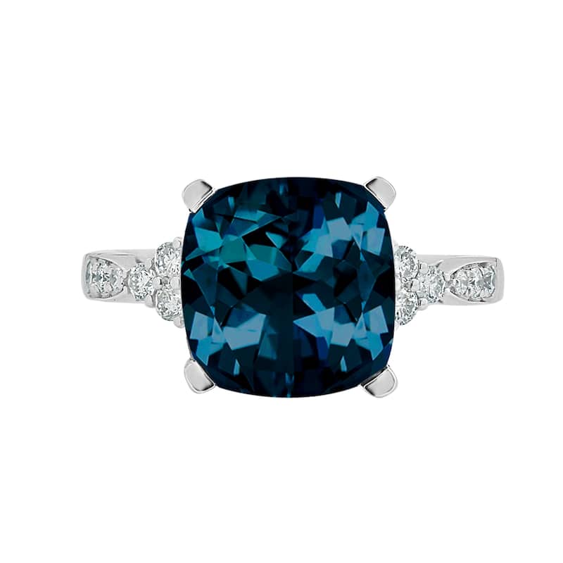 Auriya 1 1/5ct Fancy Cushion London Blue Topaz and Diamond Engagement Ring 1/4ctw 14k Gold