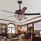 preview thumbnail 2 of 5, Oil Rubbed Bronze 5-blade 48-inch Crystal Ceiling Fan (Optional Remote)