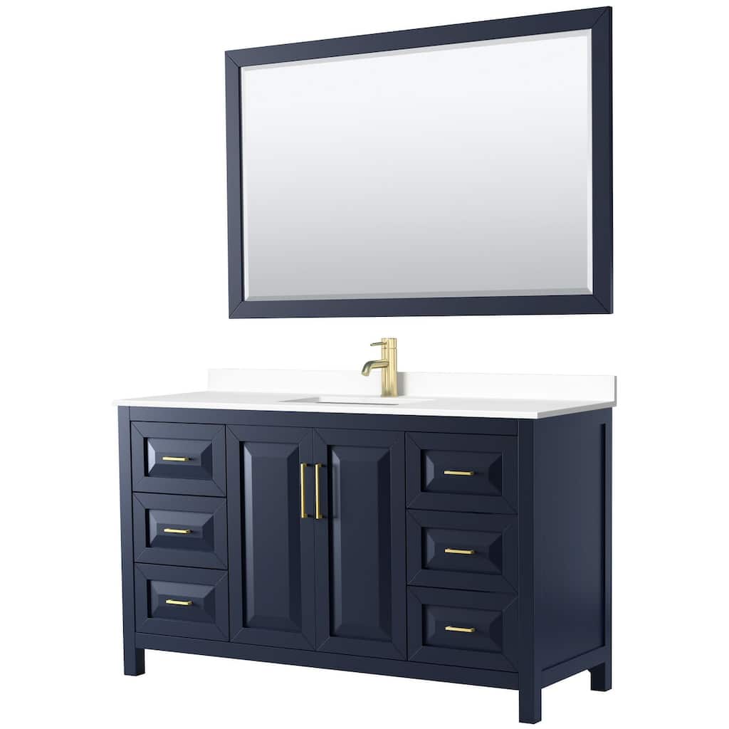 Wyndham Collection Daria 60" Free Standing Single Basin Vanity Set