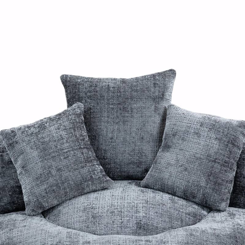 Durable Lazy Sofa Comfort Lounger, High Back Bean Bag Couch with 3 Pillows