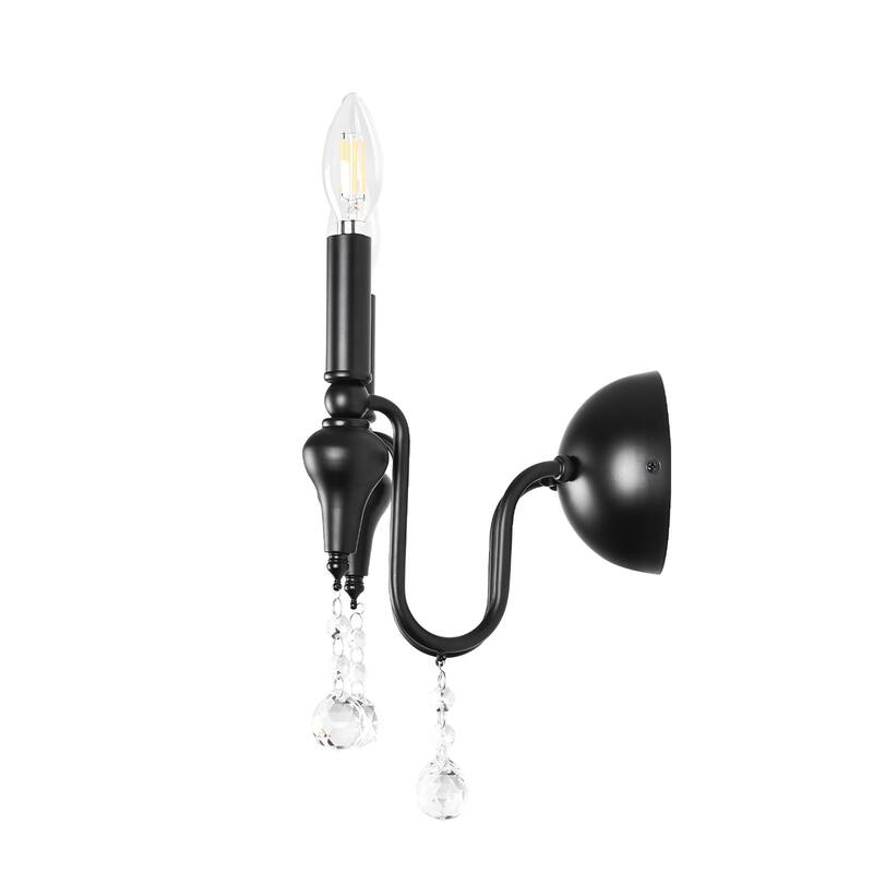 2 - Light Simple Round - Based Wall Sconce - Matte Black