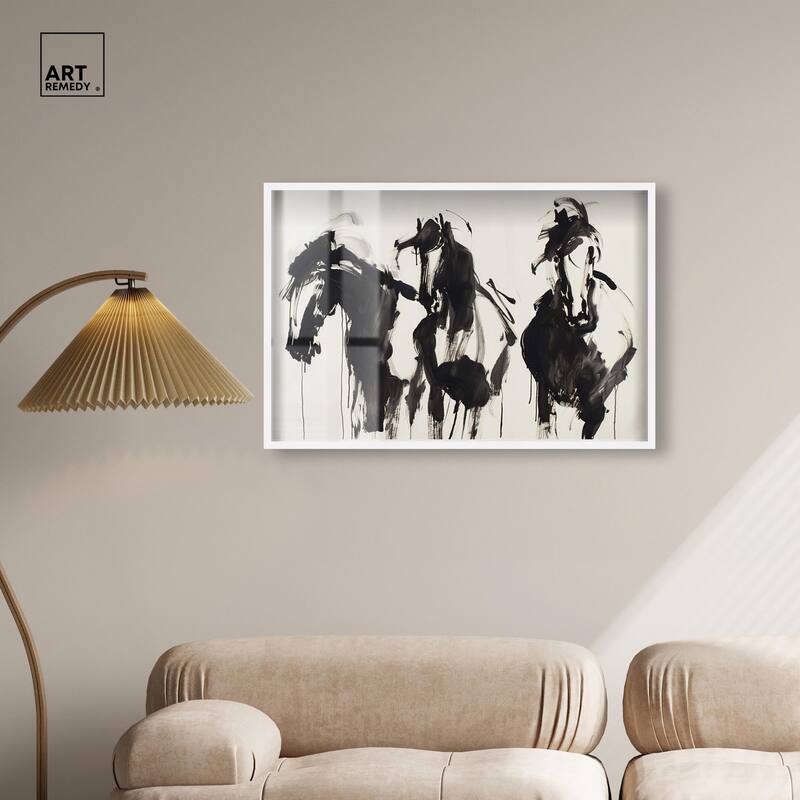 Horses in Ink Shadowbox by Art Remedy