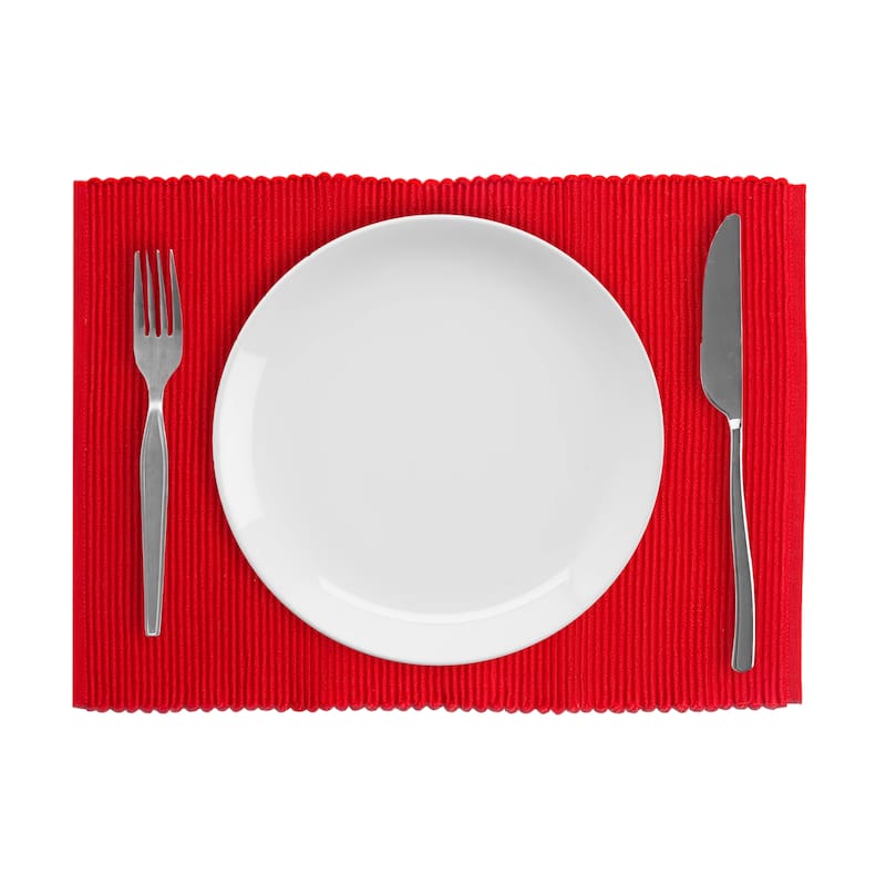 Fabstyles Broadway Set of 4 Solid Cotton Placemats - 13x19