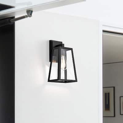 Outdoor Wall Lantern Black Wall Light Fixtures 1-Light Wall Sconce