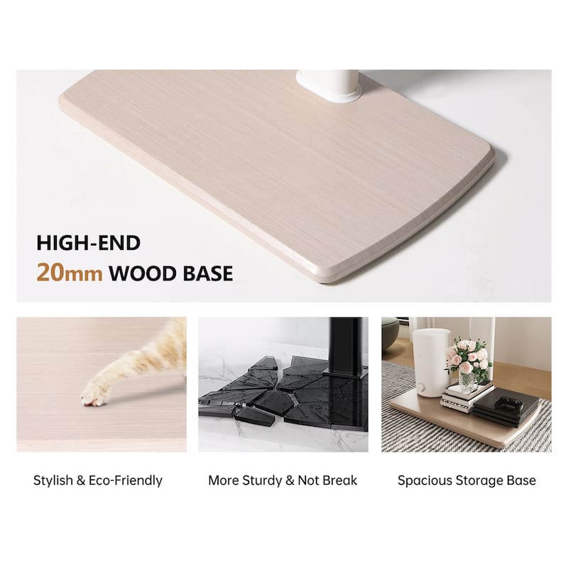 FITUEYES Sturdy Wood Bas Floor Stand TV Mount for 32-70 inch TVs with One Shelf
