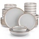 preview thumbnail 25 of 23, vancasso Exquisite Modern Design Stoneware Dinnerware Set Cream Gray - 32-Piece