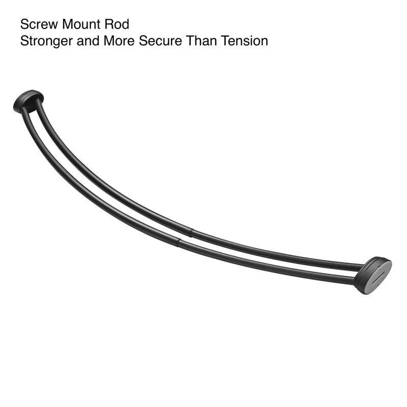 Utopia Alley Rustproof Wall Mounted Aluminum Double Curved Shower Curtain Rod, Screw Mount Rod, Adjustable Rod from 45" to 72"