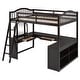preview thumbnail 43 of 52, Wooden Full Loft Bed with U-shaped Desk,Storage Compartments and Tri-fold Mirror