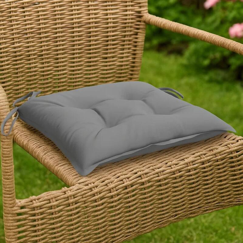 Kia Outdoor Cushion for Chair, Set of 4, 16x16 Square, Gray Fabric