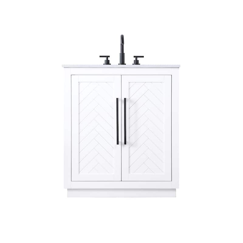Elegant Lighting VF29030 Chase 30" Free Standing Single Basin Vanity - White
