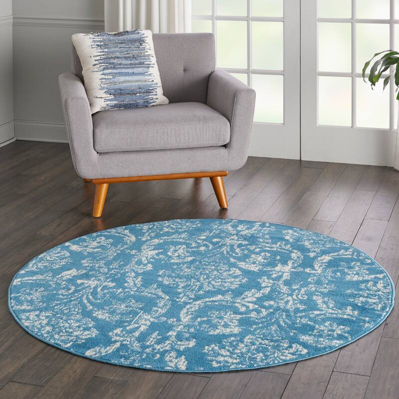 Nourison Jubilant Vintage Farmhouse Damask Area Rug