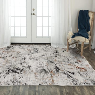 Alora Decor Orchid Transitional Natural Polyester Area Rug