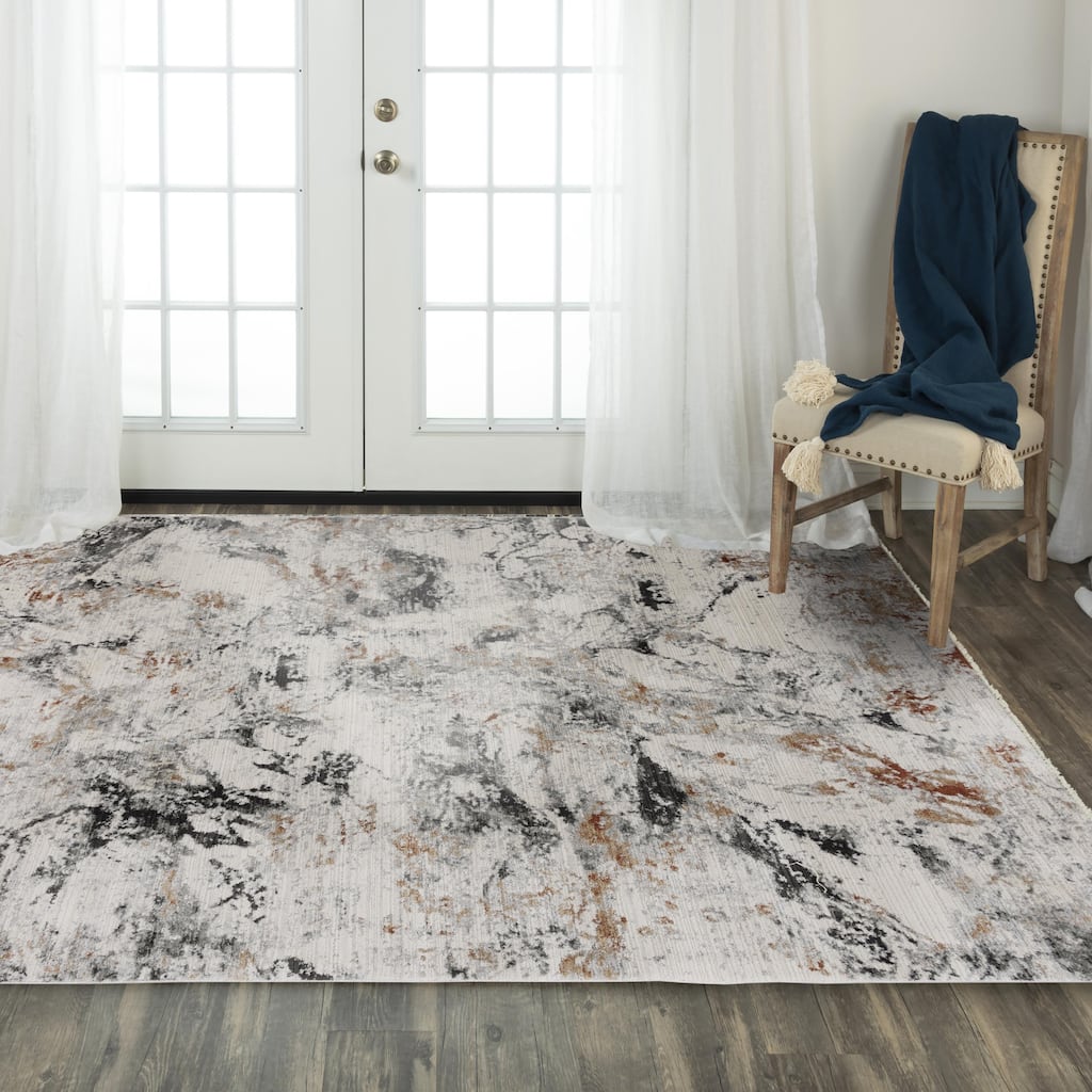 Alora Decor Orchid Transitional Natural Polyester Area Rug