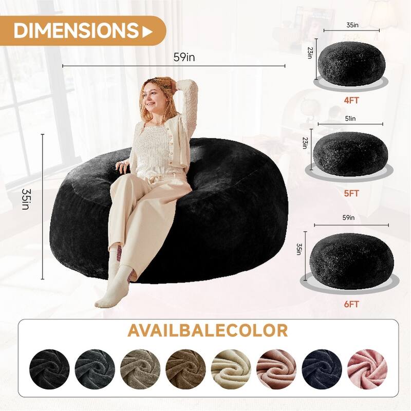 4FT bean bag chair memory foam filling adult and teen bean bag chair