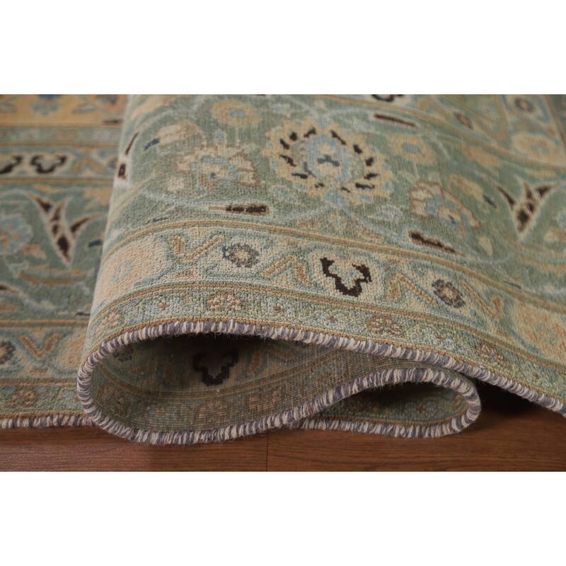 Hand Knotted Oriental 100% Wool Carpet Traditional Floral Oranges & Rust Mashad Area Rug - 10' 10'' X 9' 4''