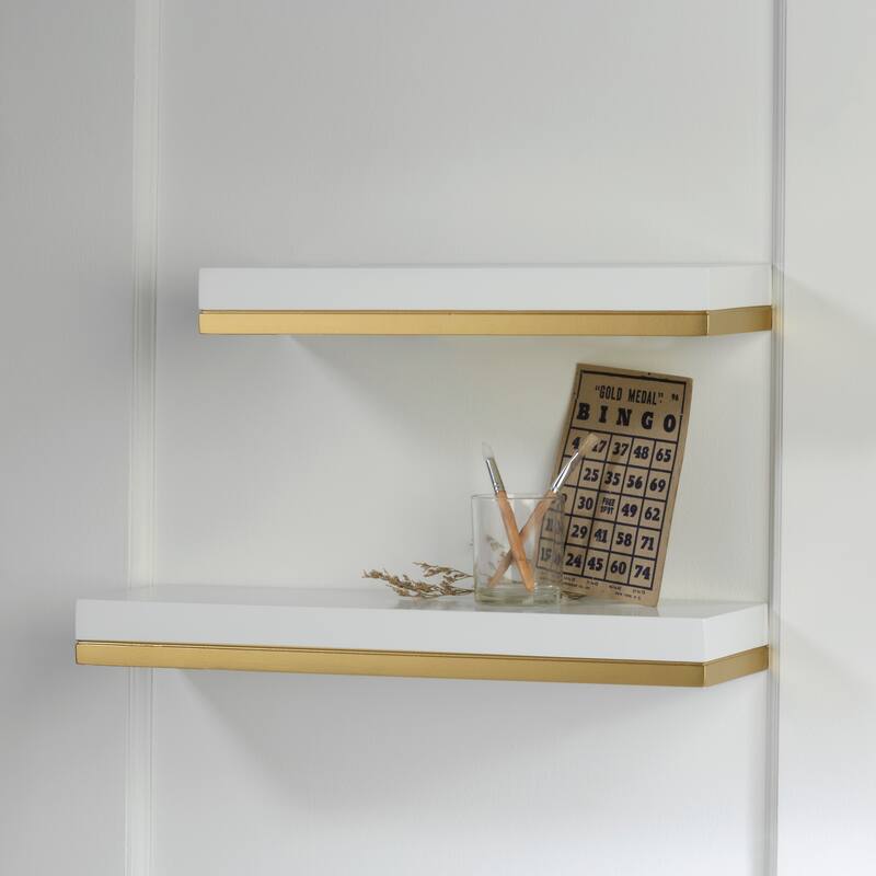Floating Wood Wall Shelf - Set of 2