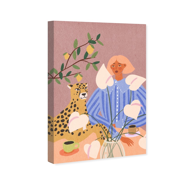 Wynwood Studio Canvas Fashion and Glam Spots and Stripes Pink and Light Pink Bohemian & Eclectic Wall Art Canvas Print