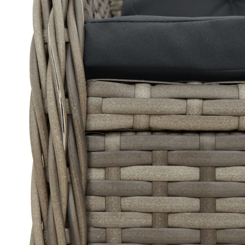 vidaXL Garden Dining Set Grey PE rattan Large Garden Dining Set - 63" x 31.5" x 29.1"/ 6