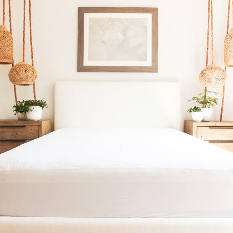 Jennifer Adams Cool Cotton Waterproof Hypoallergenic Mattress Protector - White