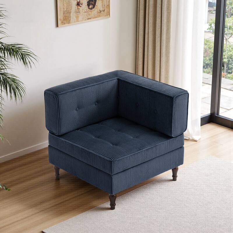 UIXE Corduroy Modular Corner Sofa Lounge Corner Arm Chair