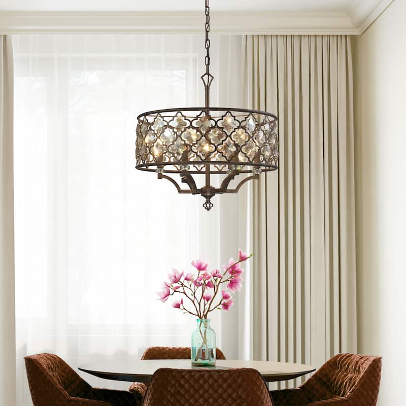 Elk Home Armand Weathered Bronze With Bronze Shade 6 Light Chandelier