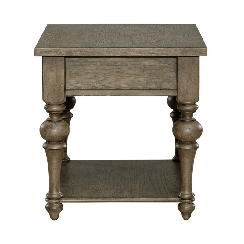 Americana Farmhouse Dusty Taupe Drawer End Table