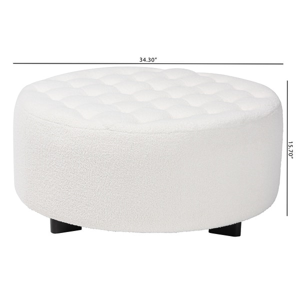Athena Modern and Contemporary Ivory Boucle Upholstered and Black