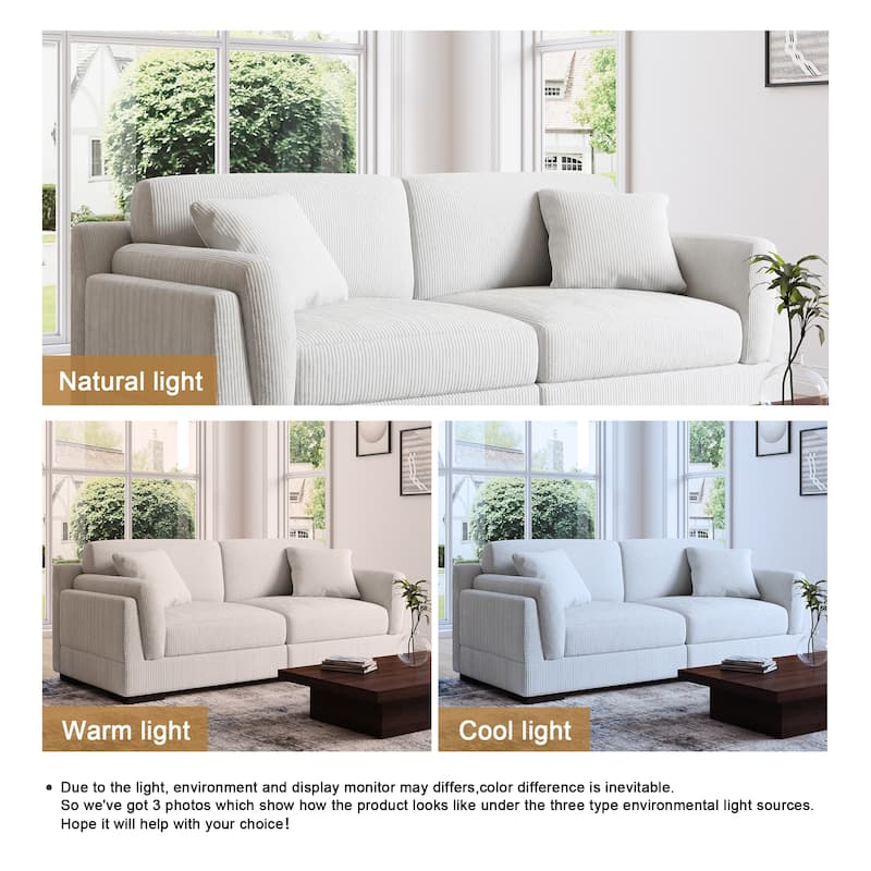 90" Oversized Modular Sectional Corduroy Sofa
