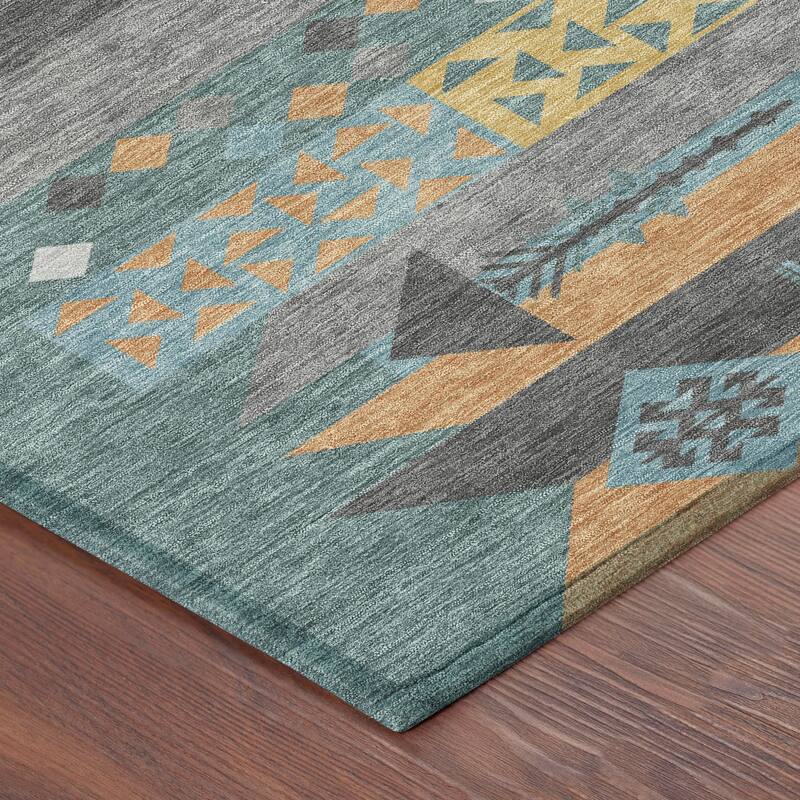 Machine Washable Indoor/ Outdoor Global Tuca Chantille Rug