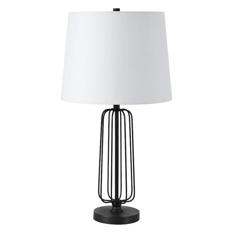 Everren Shadia 24.75" Length Table Lamp- Set of two, Matte Black