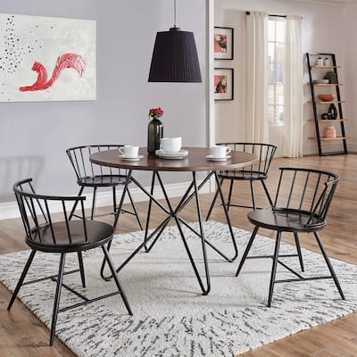 Mabel 42-inch Iron and Wood Round Dining Table or Dining Set by iNSPIRE Q Modern