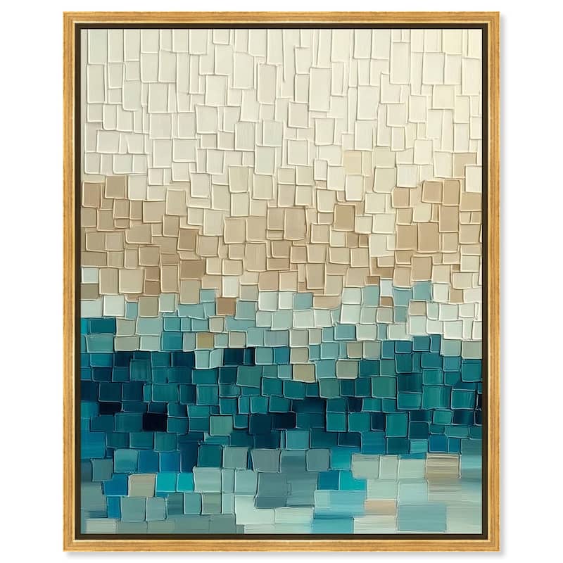 Pixelated Sea II Canvas by Art Remedy - 24" x 30" - Gold