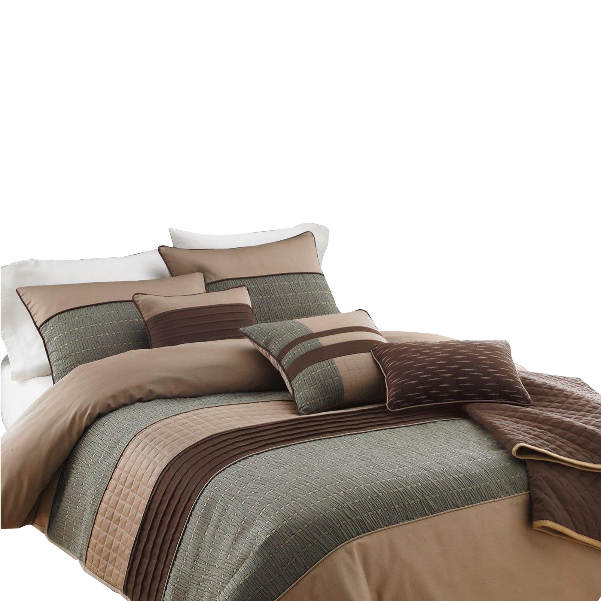 Shop For 7 Piece Queen Comforter Set With Pleats And Texture Gray And Brown Get Free Delivery On Everything At Overstock Your Online Fashion Bedding Store Get 5 In Rewards With Club O 32006696