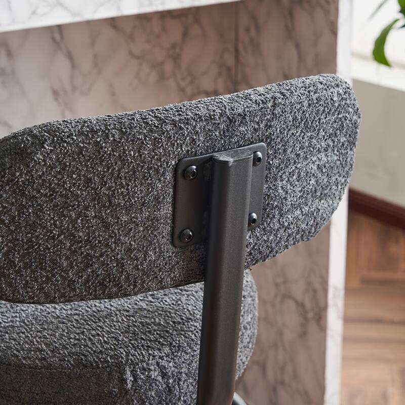 360° Swivel Bar Stools Set of 2,Boucle Counter Height Bar Chairs with Metal Legs for Kitchen Island, Dining Room