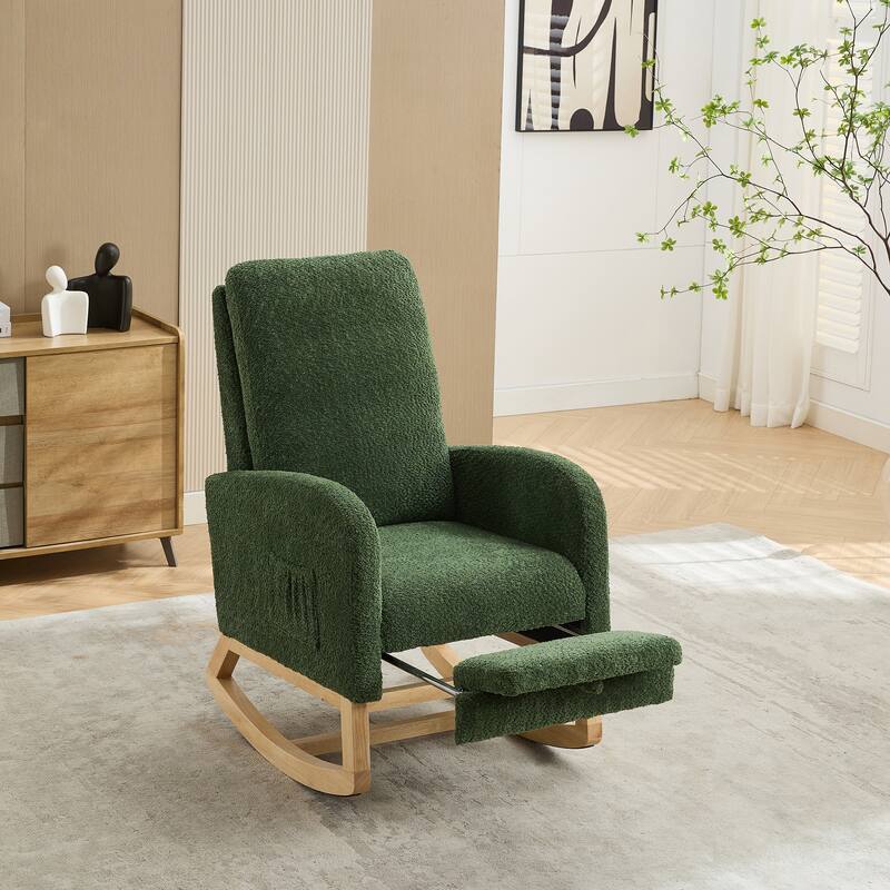 25.4"W Rocking Chair for Nursery High Back Glider Chair with Footrest
