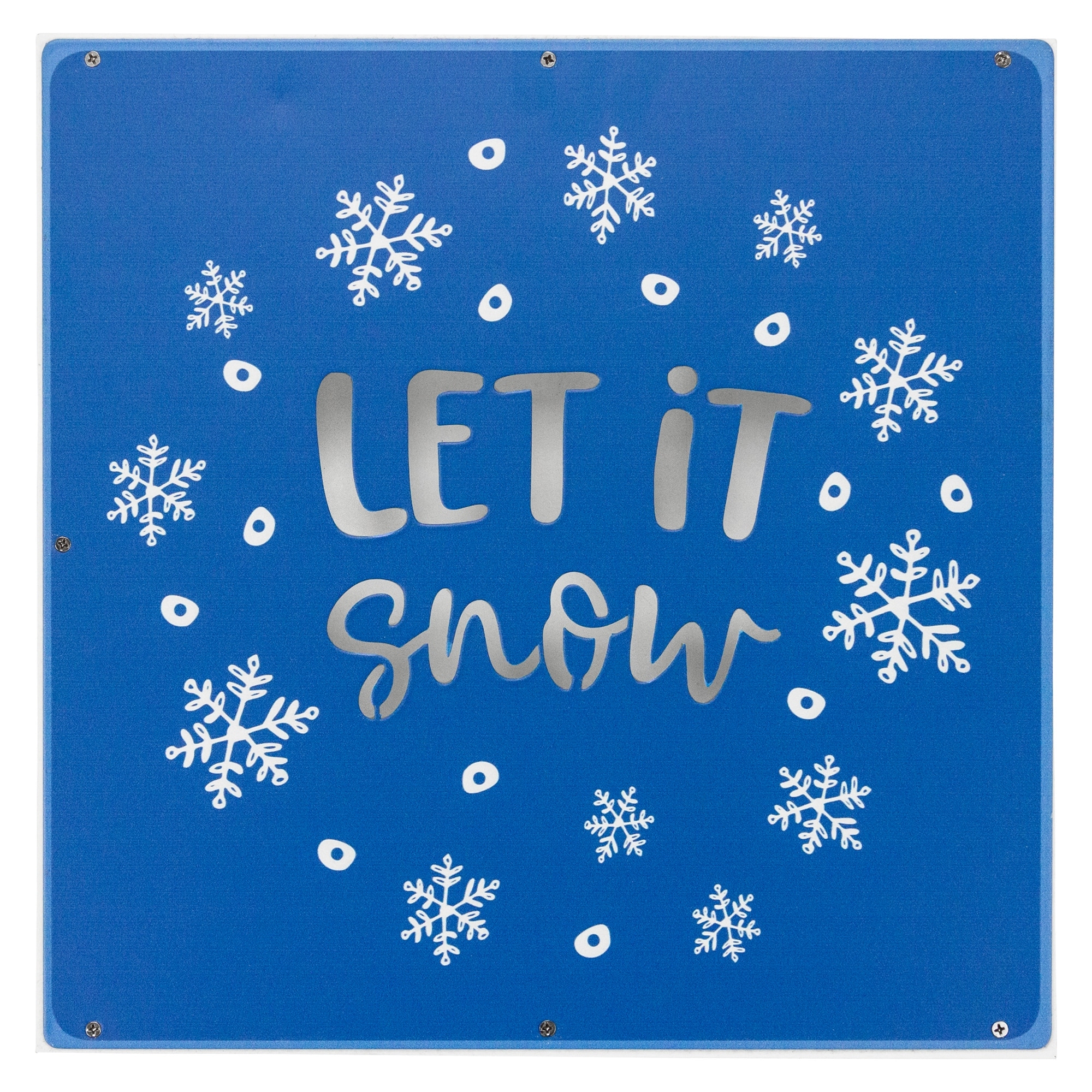 12" Square 'Let it Snow' Woodblock Christmas Sign