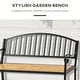 preview thumbnail 4 of 6, Outsunny 50" Garden Bench, Patio Loveseat with Antique Backrest, Wood Seat and Steel Frame