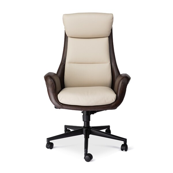 Glitzhome 48-inch Mid-century Adjustable Swivel Faux Leather