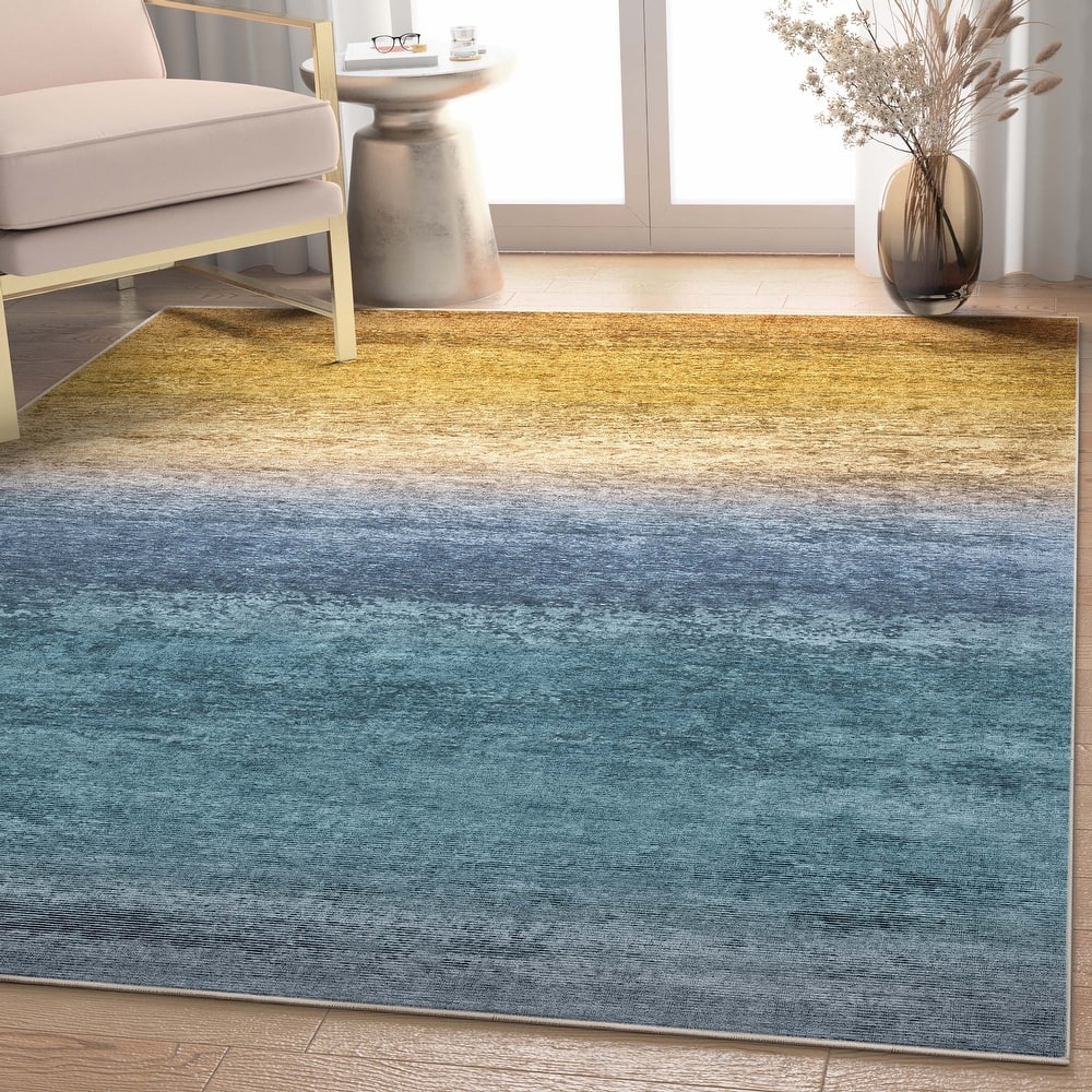 Well Woven Abstract Sunset Vintage Flat-Weave Area Rug