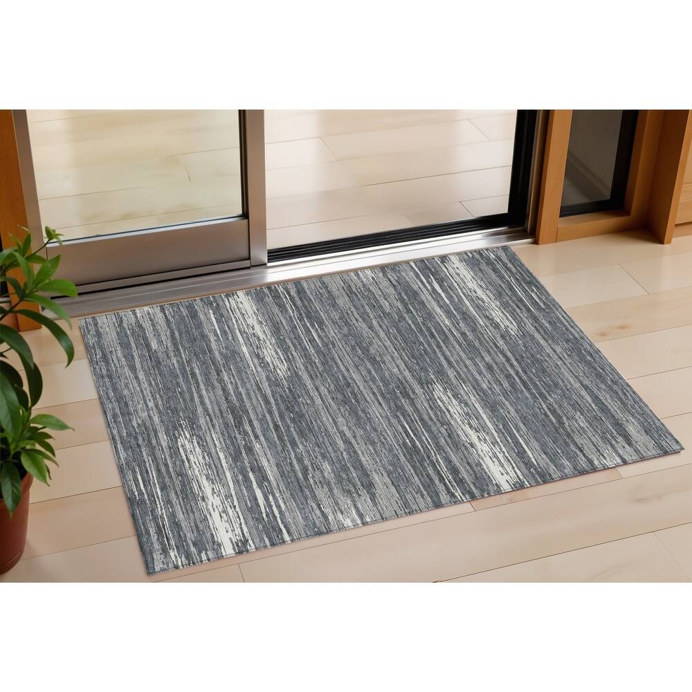 HomeRoots Striped Transitional Rectangle Outdoor Rug