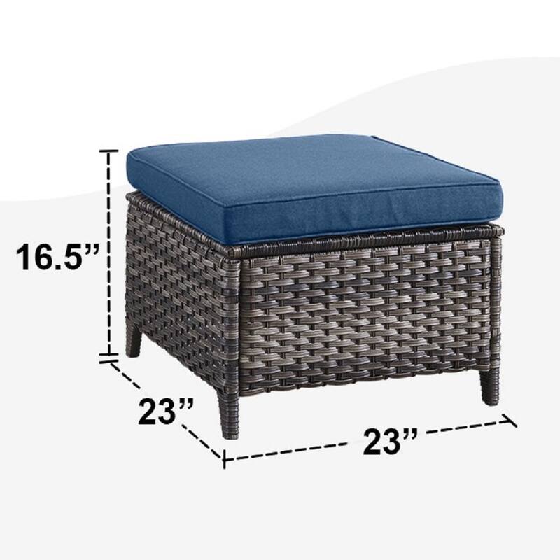 Gymojoy 2 Piece Outdoor Ottoman Wicker Patio Ottomans