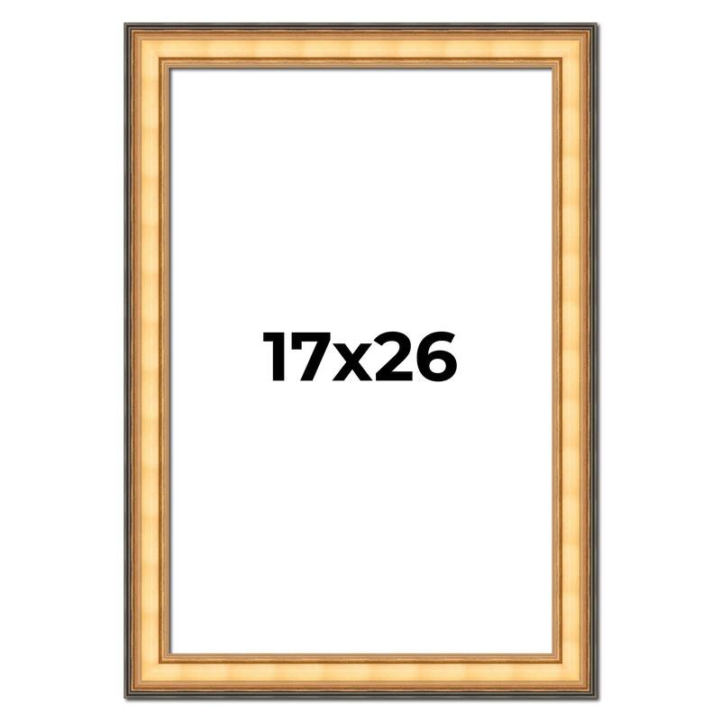 17x26 Frame Gold Plein Aire Solid Wood Picture Frame Width 2 Inches |