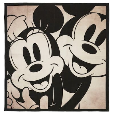 Licensed Disney Mickey & Minnie Mouse Print Youth Area Rug - 4'6"x4'6"